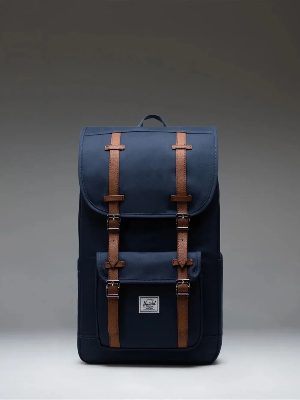 Herschel Little America Backpack - Navy with Brown Trim